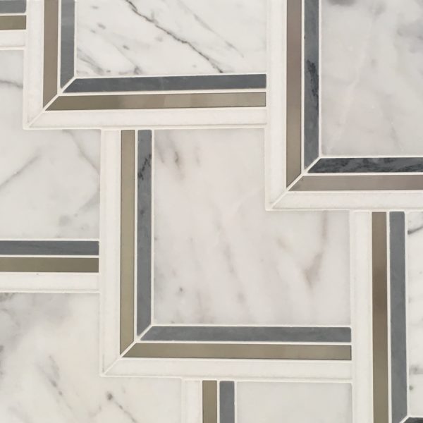 Marble and Metal Mosaic Tile