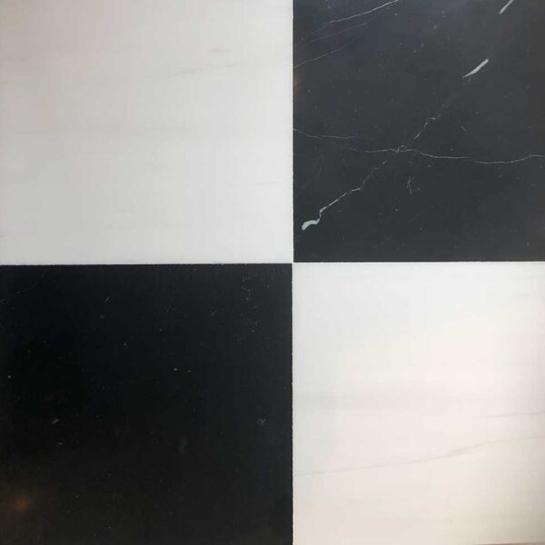 Dolomiti/Negro Marquina Checkerboard 6x6