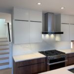 Unique Calacatta Quartz Countertop and Backsplash