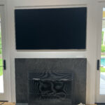 Jet Mist Honed Granite Fireplace