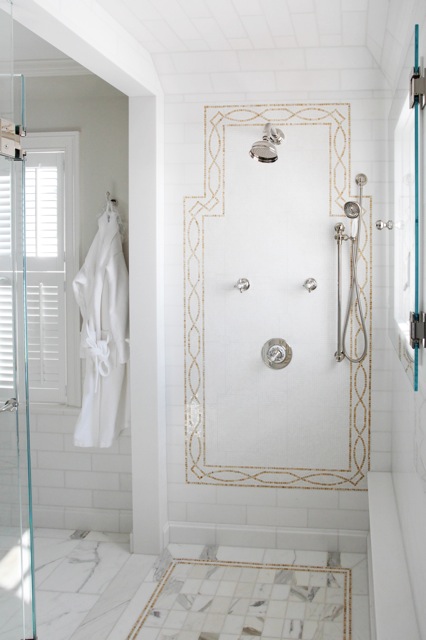 Custom Mosaic Border Inlay with Thassos Field