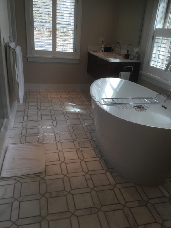 Asian Cararra and Cinderella Gray Large Hexagon Floor