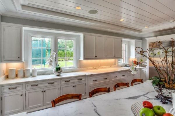 Calcatta Countertops with Full Backsplash